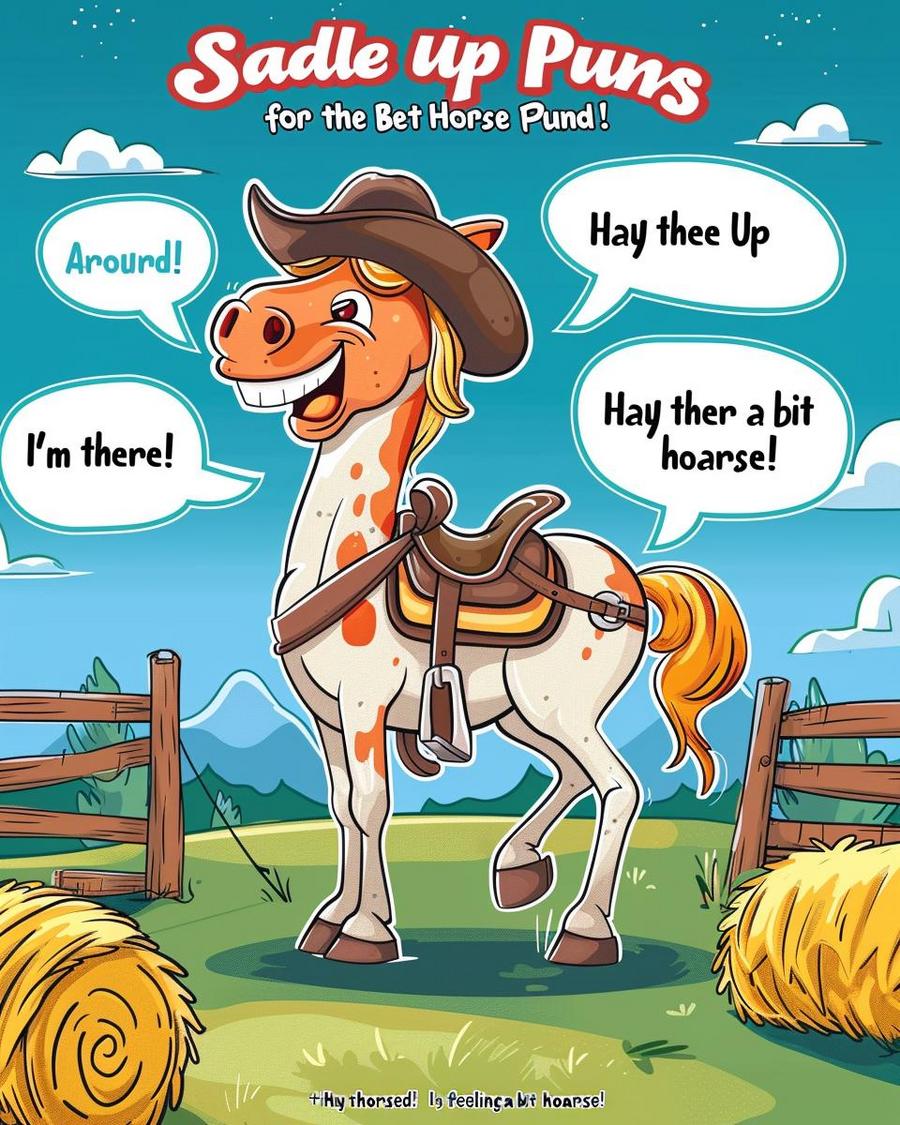 Top Horse Puns for Every Equestrian Horse puns displayed on a board, amusing every equestrian enthusiast.