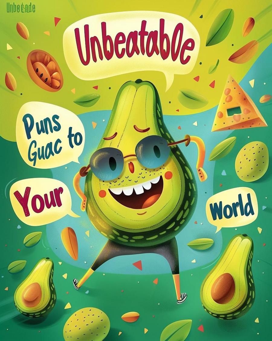 Avocado puns on healthy, versatile avocado; nutritious and perfect for creative meals.