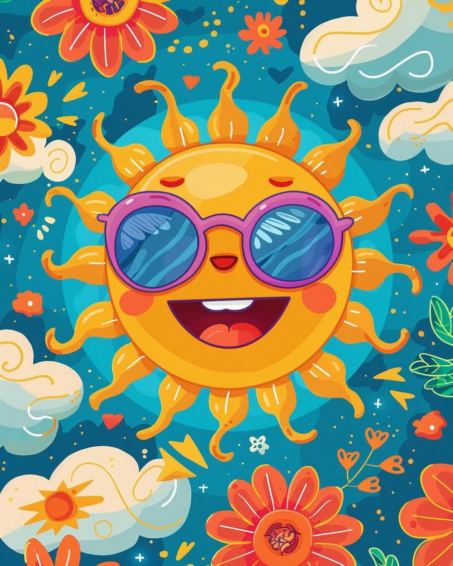 Heat and Temperature Puns That Will Make You Break a Sweat Illustration of sun puns with a sizzling sun and humorous temperature-related wordplay.