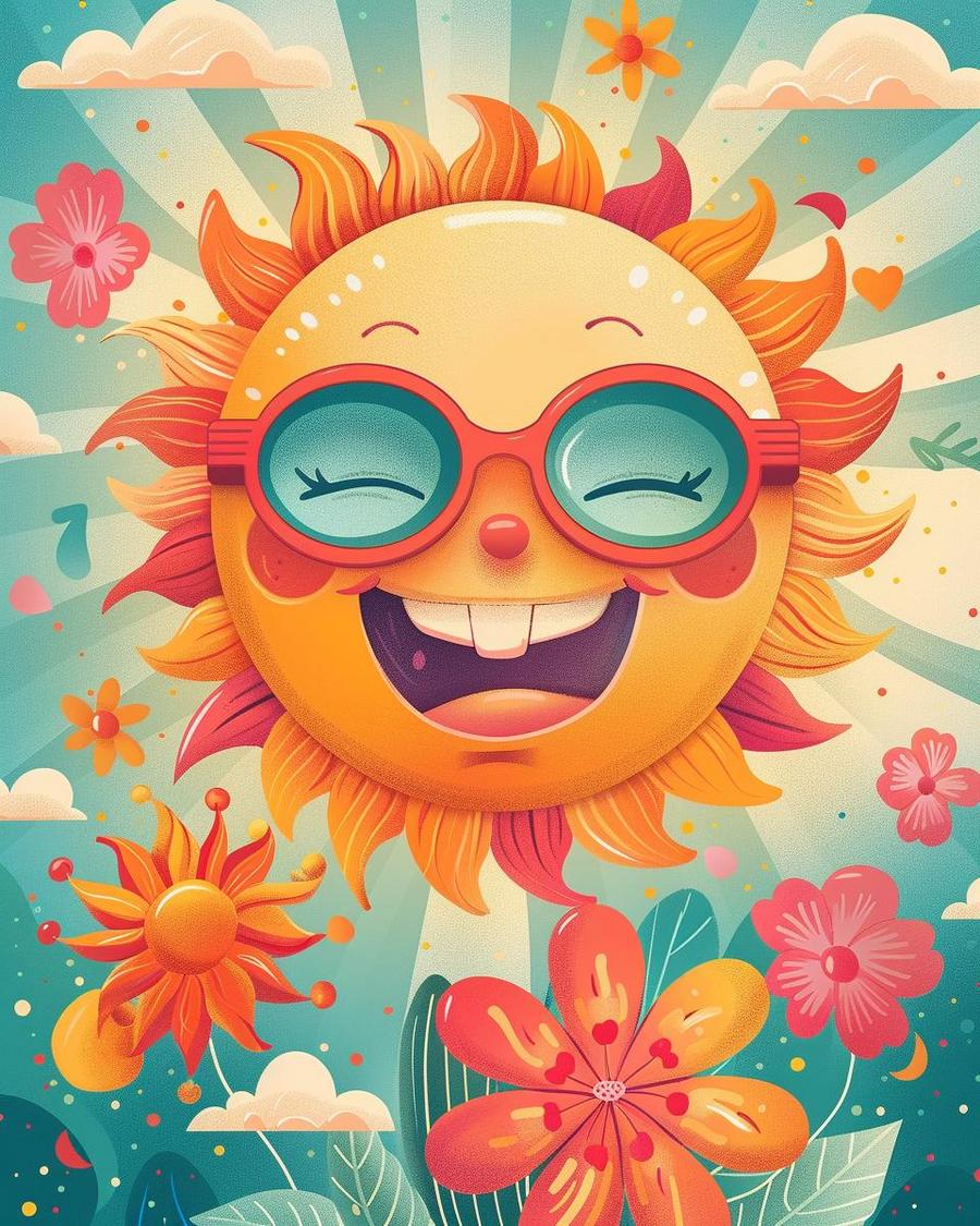 Light and Illumination Puns That Shine Bright Bright illustration featuring clever sun puns and playful light-themed humor signage.